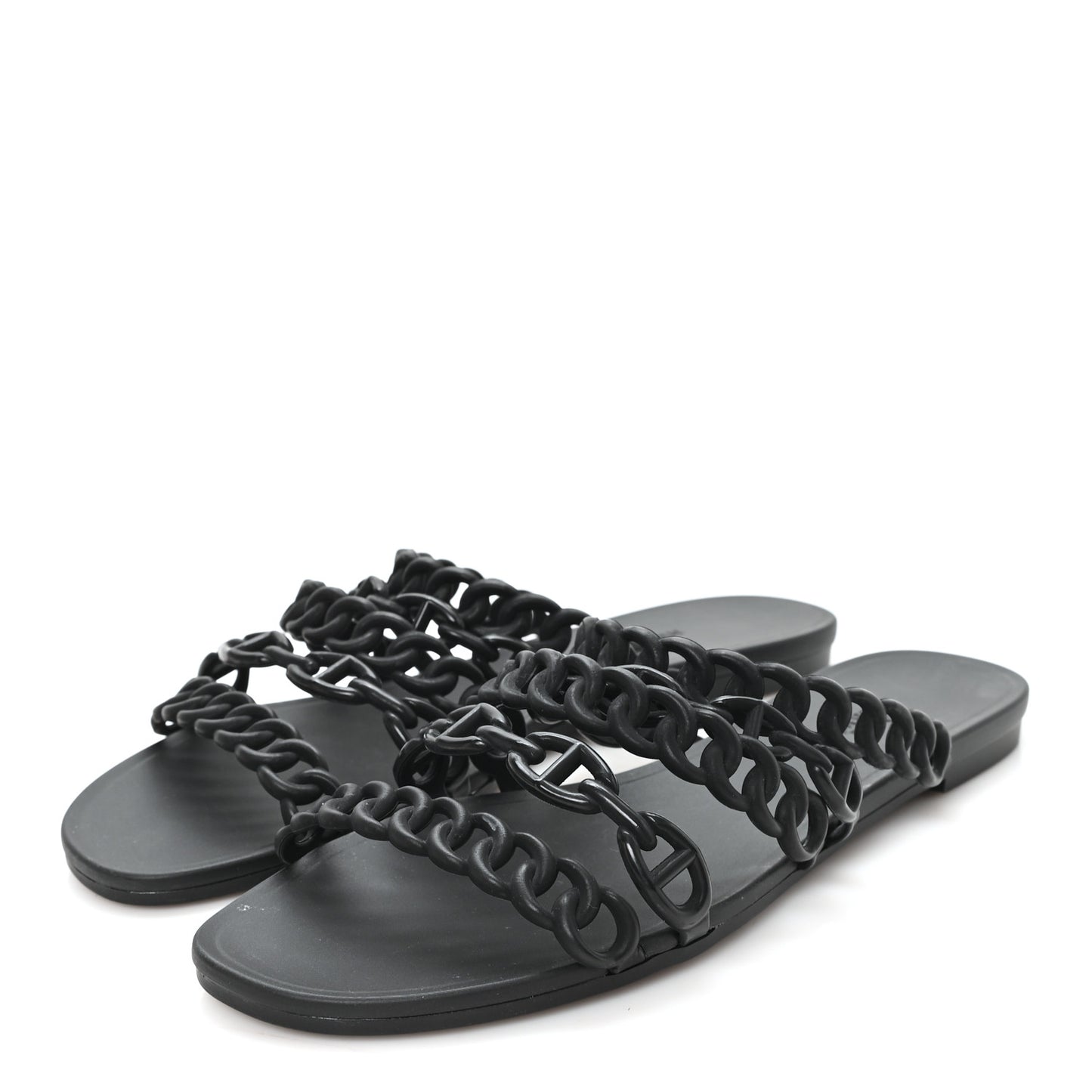 Rubber Chaine d'Ancre Nude Sandals 39 Black