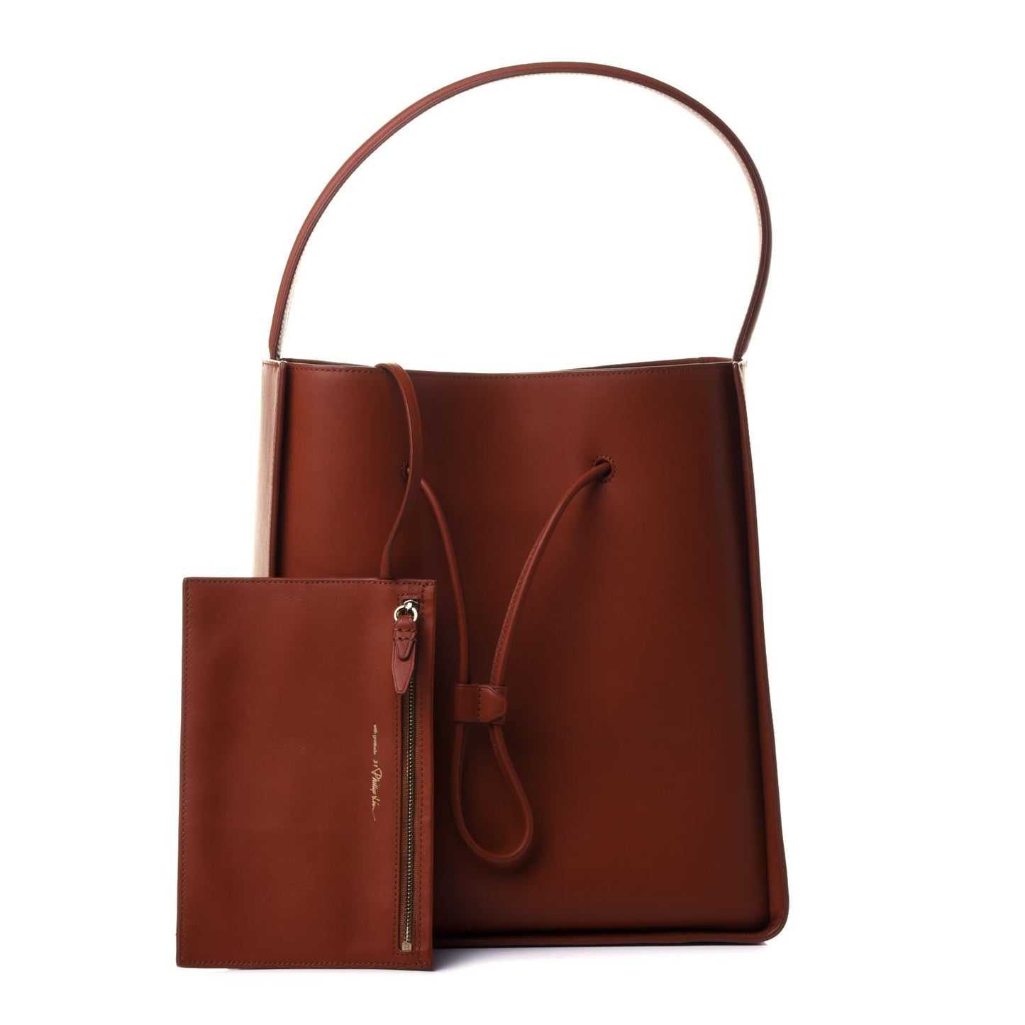 Smooth Calfskin Large Soleil Bucket Bag Cognac