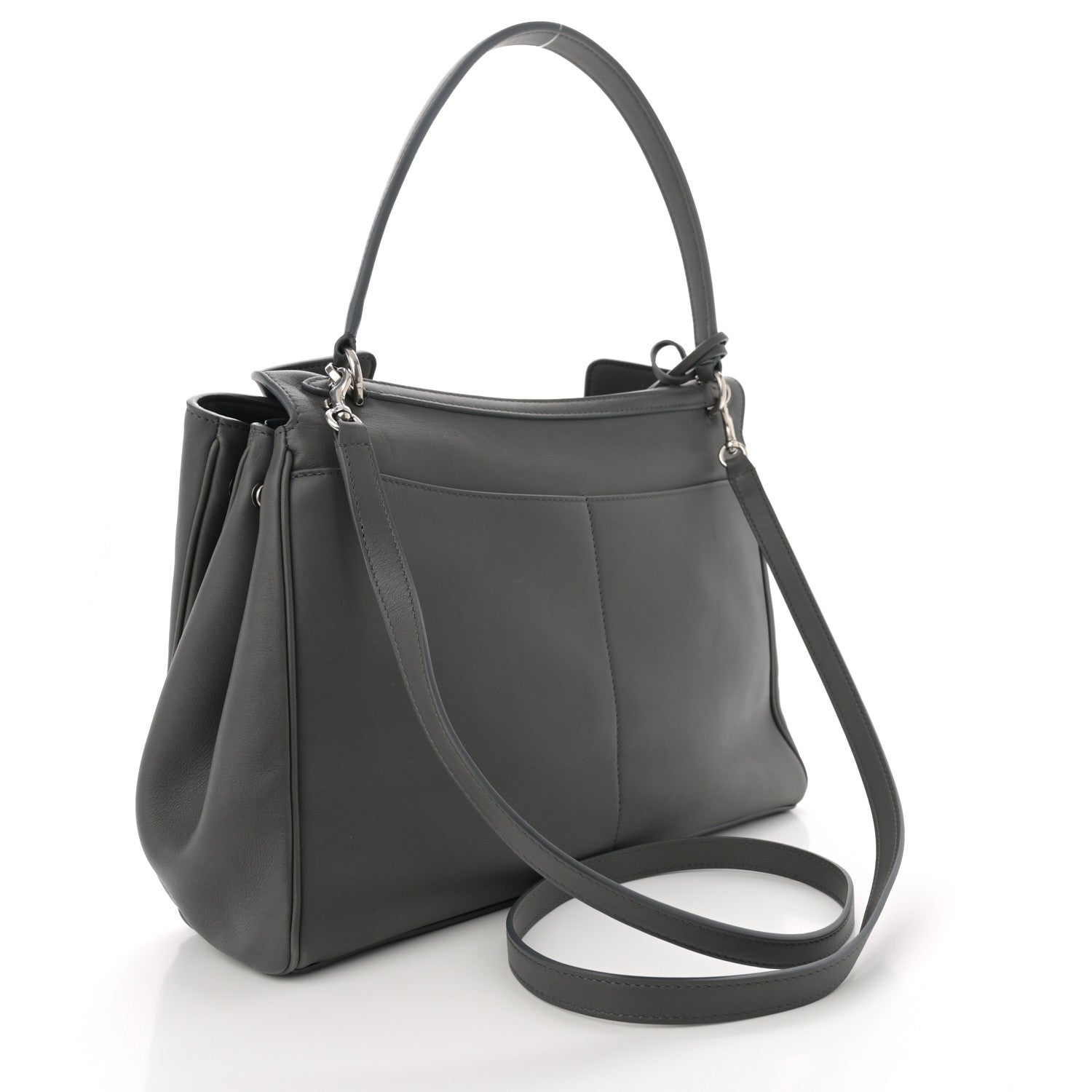 Balenciaga Natural Smooth Calfskin Medium Rodeo Top Handle Handbag Grey 3 of 12