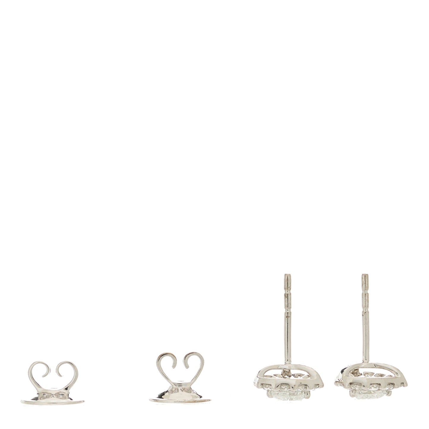 18K White Gold Diamond 1.66ctw Icon Heart Stud Earrings