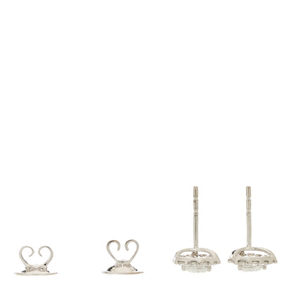 Graff 18K White Gold Diamond 1.66ctw Icon Heart Stud Earrings 3 of 5