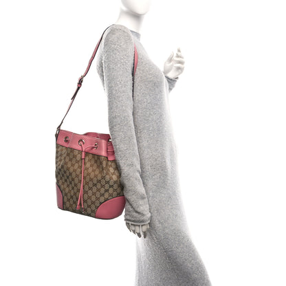 Gucci GG Monogram Calfskin Bucket Bag Pink 2 of 10