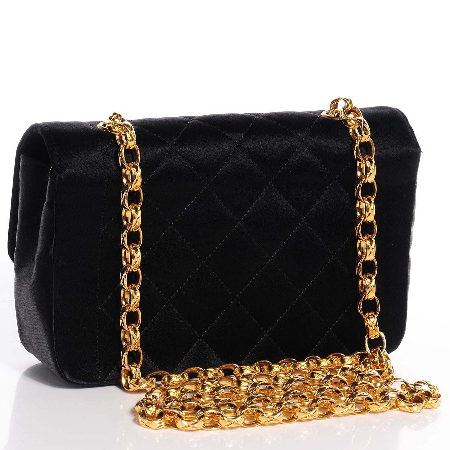 Chanel Quilted Satin Evening Flap Black 3 of 8