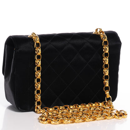 Chanel Quilted Satin Evening Flap Black 3 of 8