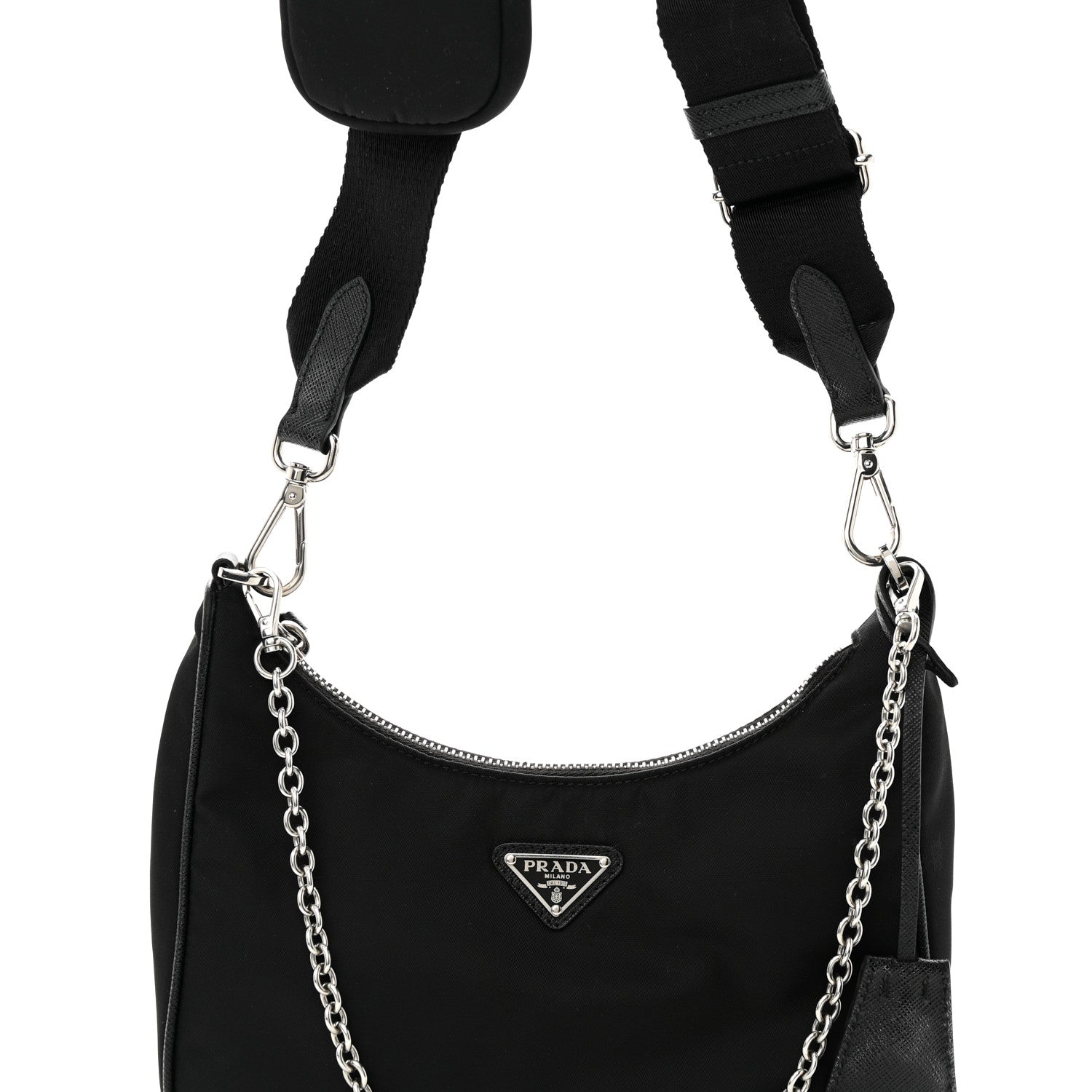 Prada Nylon Re-Edition 2005 Shoulder Bag Black 7 of 9