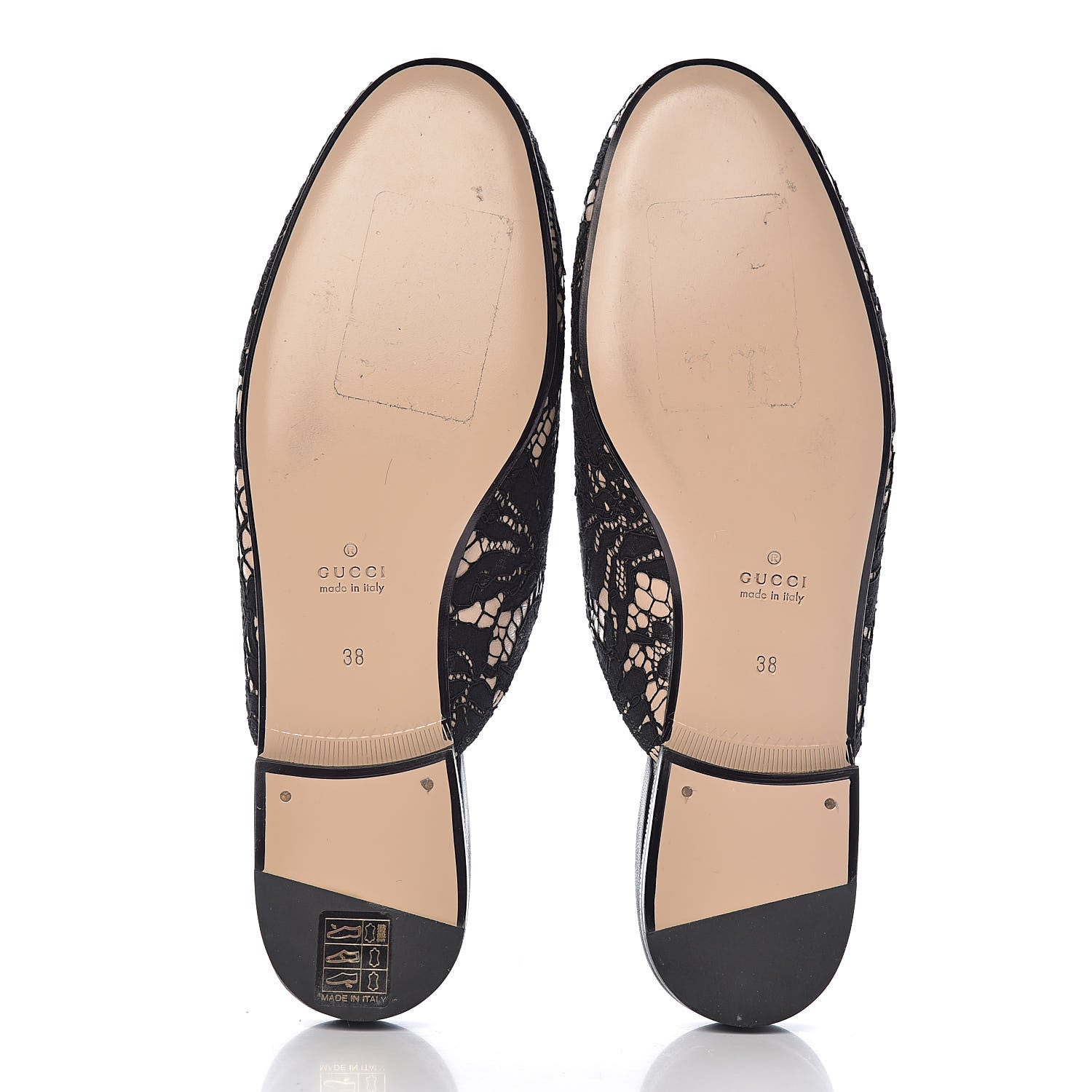 Gucci Lace Malaga Kid Womens Princetown Slippers 36 Black Skin Rose 5 of 10