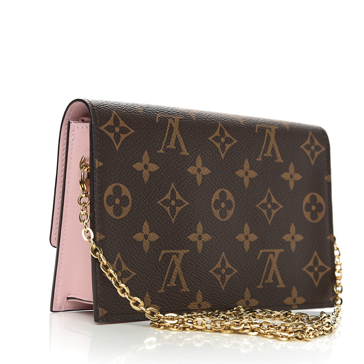 Louis Vuitton Monogram Flore Chain Wallet Rose Ballerine 2 of 9