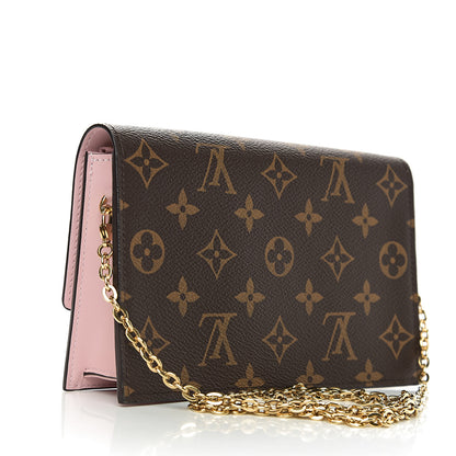 Louis Vuitton Monogram Flore Chain Wallet Rose Ballerine 2 of 9