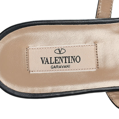 Valentino Garavani Nappa Rockstud Caged Flat Slide Sandals 37 Black 7 of 8