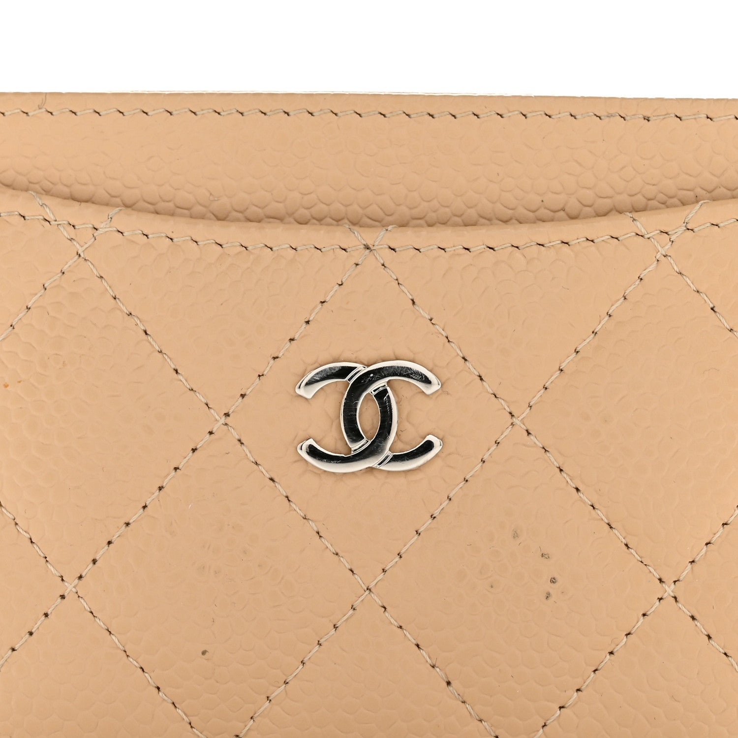 Chanel Caviar Quilted Card Holder Beige 9 of 10
