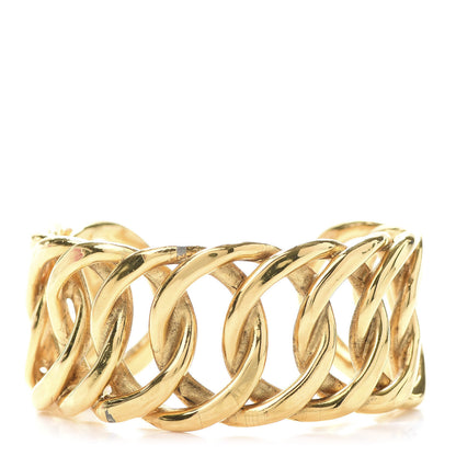 Chanel Metal Cuff Bracelet Gold 1 of 8