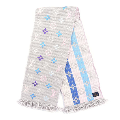 Louis Vuitton Wool Silk Logomania Scarf Pearl Grey 2 of 3