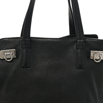 Salvatore Ferragamo Calfskin Medium Verve Double Zip Tote Black 5 of 8