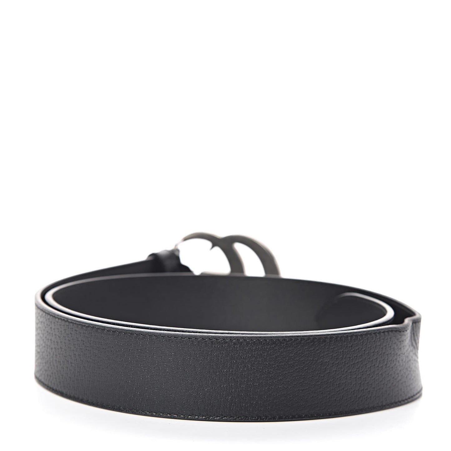 Textured Dollar Calfskin Nickel Double G 40mm Belt 95 38 Black