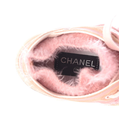 Chanel Fabric Calfskin Suede CC Womens Sneakers 37 Pink 7 of 9