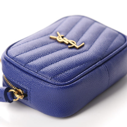 Saint Laurent Grain De Poudre Matelasse Monogram Baby Lou Camera Bag Sapphire Blue 6 of 11