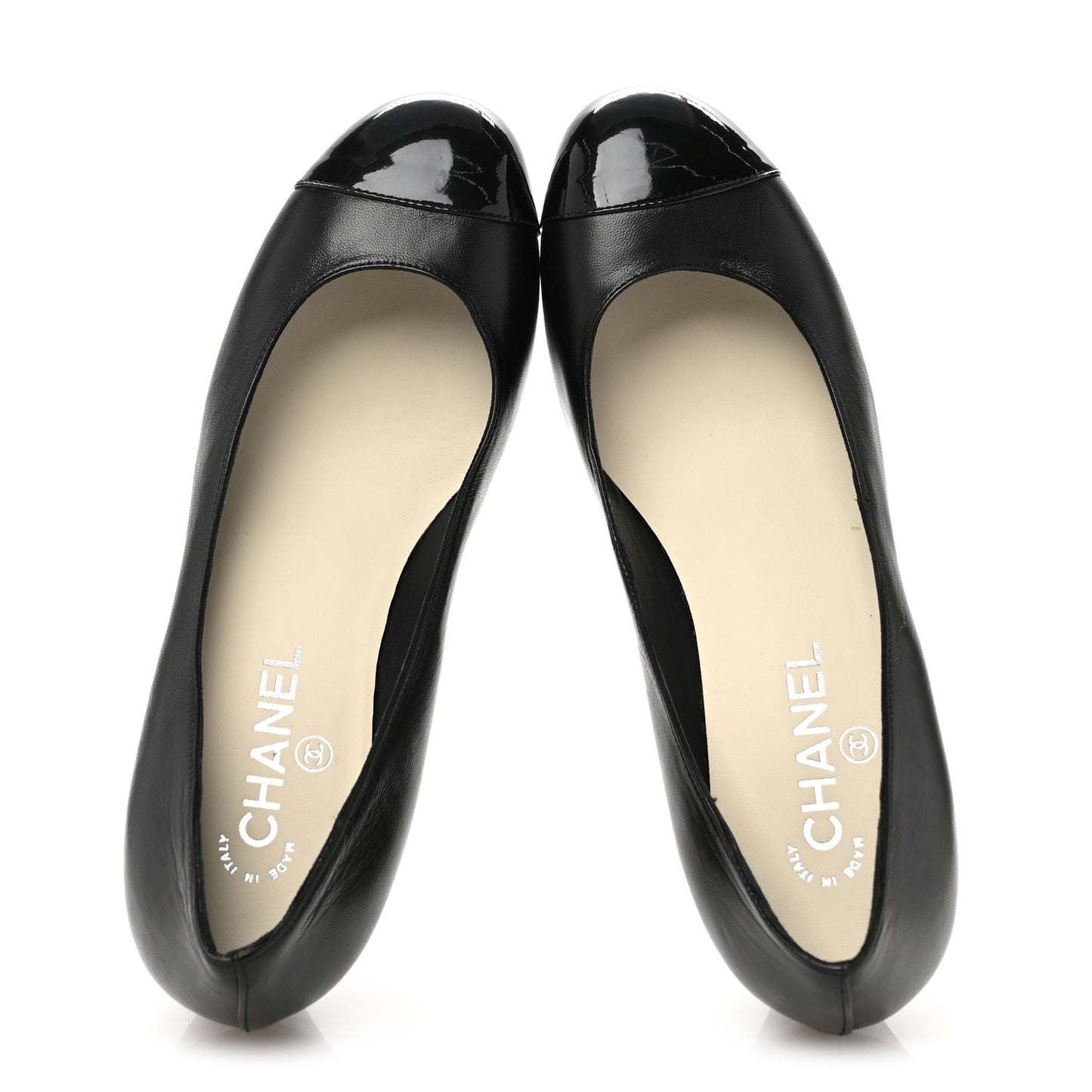 Lambskin Patent Cap Toe Wedges 40 Black