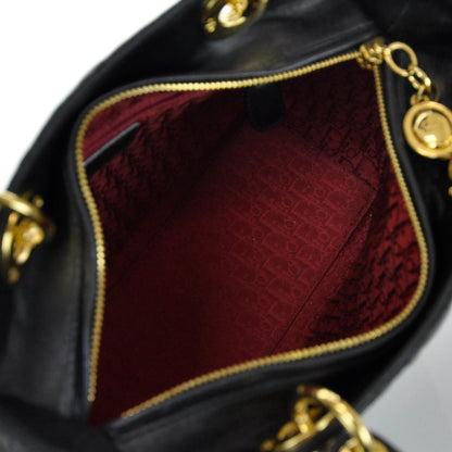 Christian Dior Lambskin Cannage Medium Lady Dior Black 6 of 9