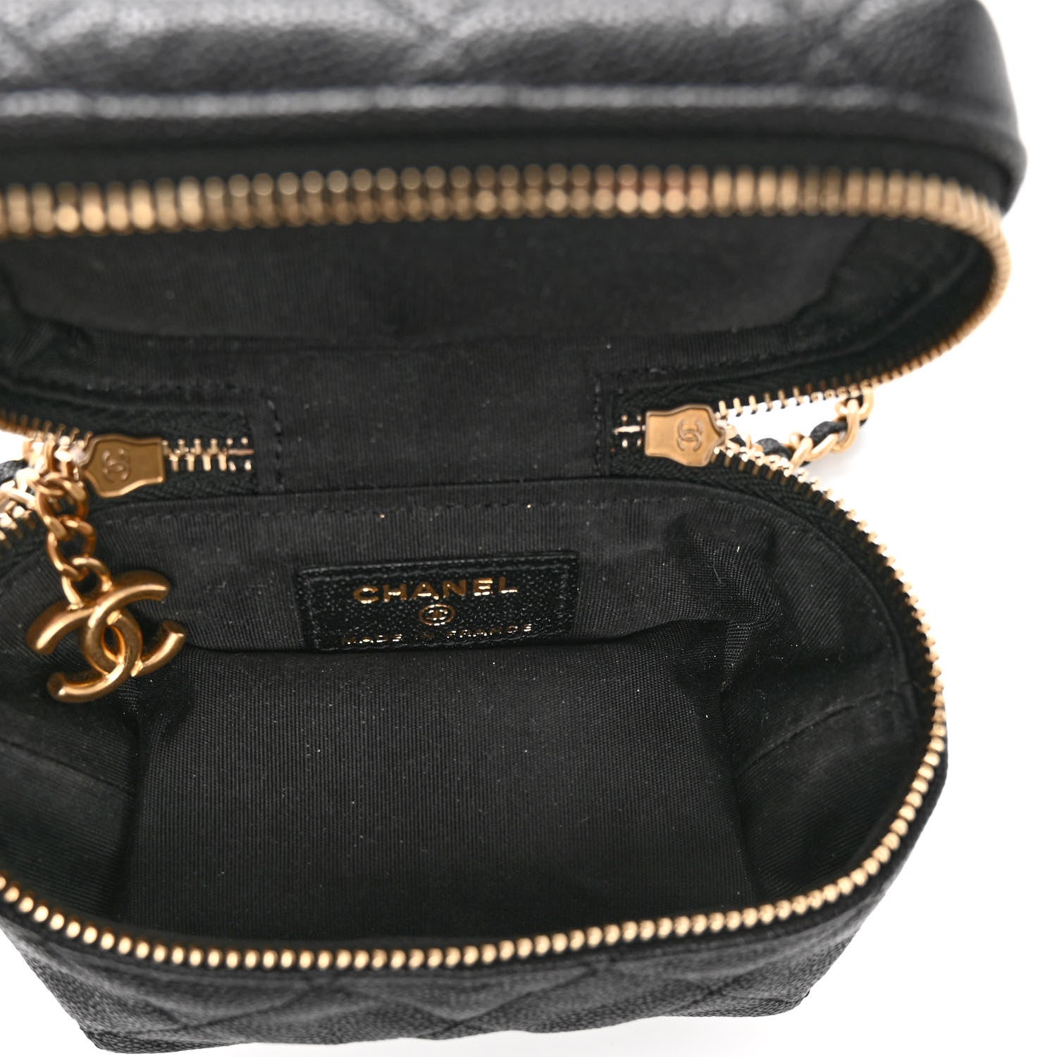 Chanel Caviar Quilted Mini Top Handle Vanity With Chain Black 5 of 11