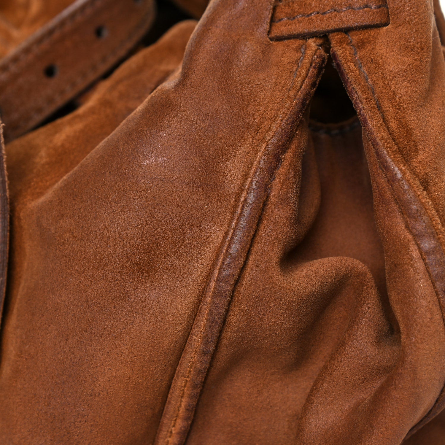Miu Miu Suede Drawstring Tote Brown 10 of 23