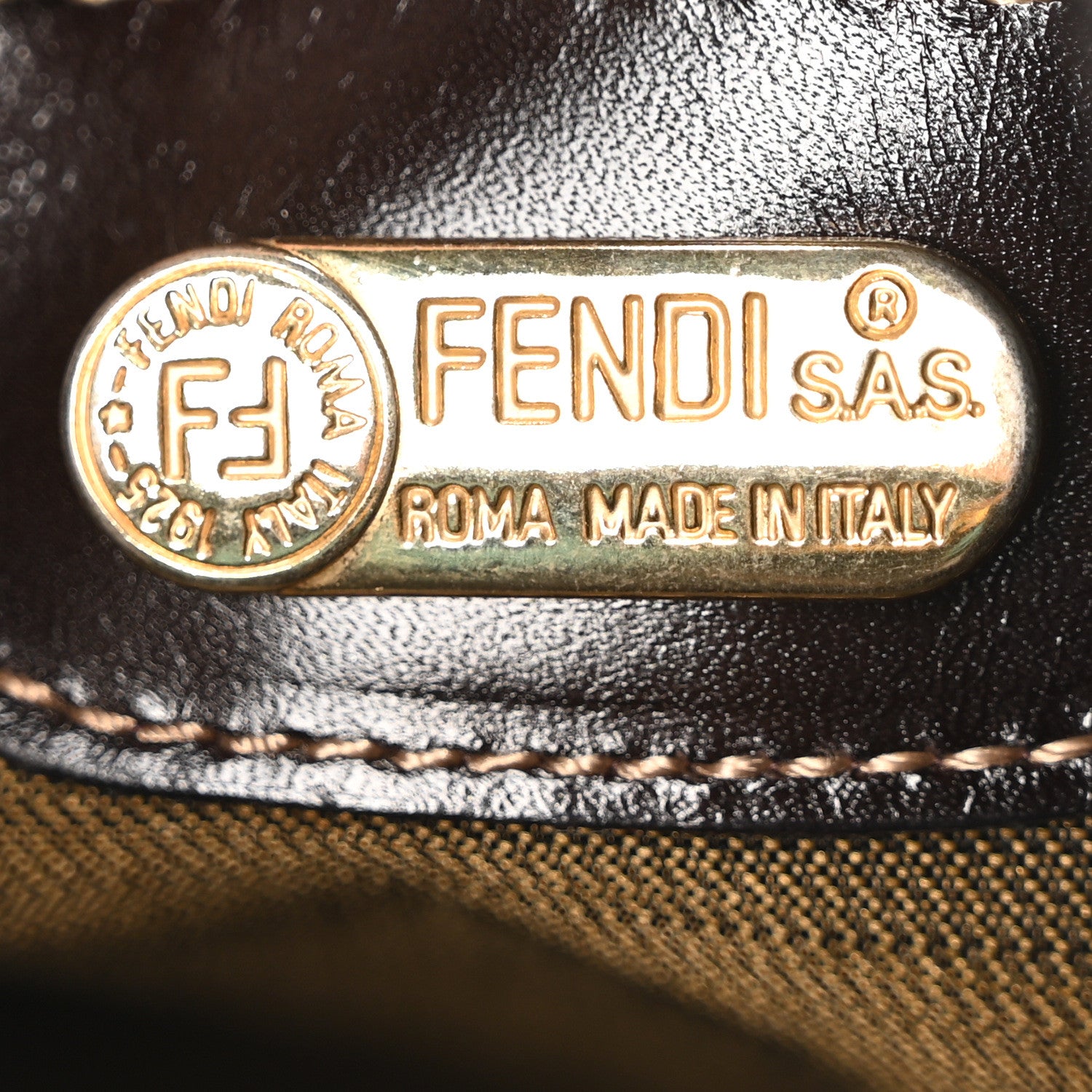 Fendi Zucca Vitello Shoulder Bag Tobacco 6 of 10