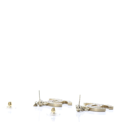 Chanel Crystal CC Drop Earrings Gold Multicolor 3 of 6