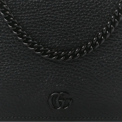 Gucci Dollar Calfskin Enamel Monochrome Mini GG Marmont Chain Wallet Black 8 of 11