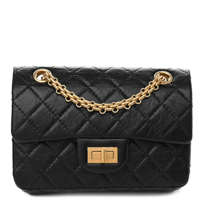 Chanel Aged Calfskin Quilted 2.55 Reissue Mini Flap Black 1 of 21