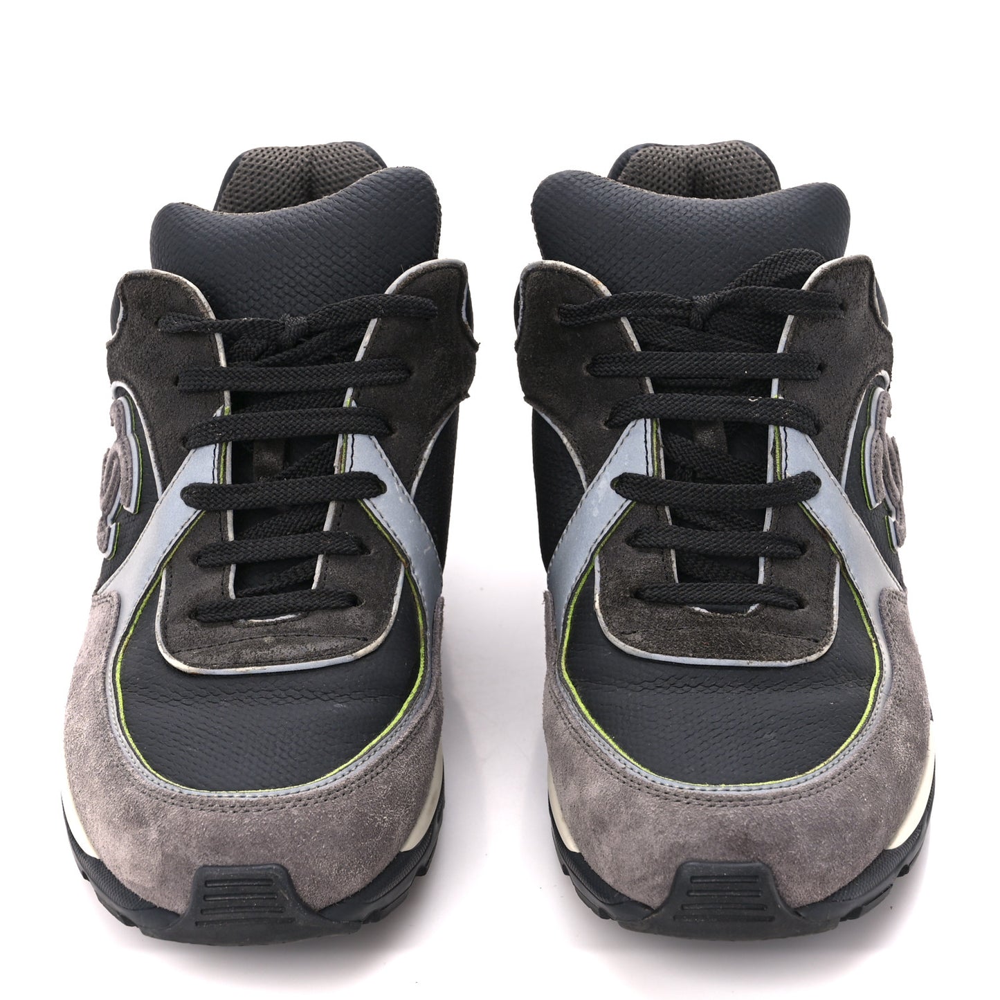 Calfskin Suede CC Sneakers 39 Black Grey