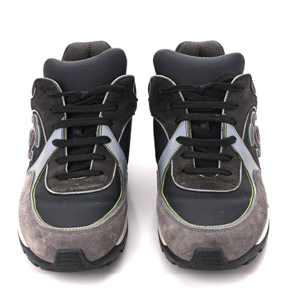 Chanel Calfskin Suede CC Sneakers 39 Black Grey 2 of 8