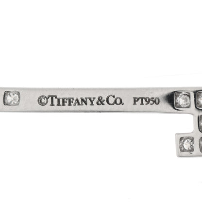 Tiffany Platinum Diamond Ornate Heart Key Pendant 4 of 5