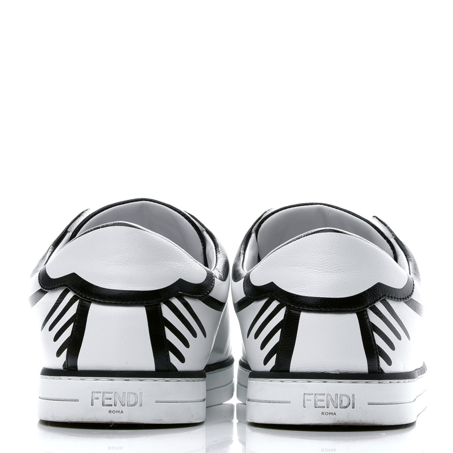 Fendi X JOSHUA VIDES Nappa Rockoclick Slip On Sneakers 39.5 Snow White Black 5 of 9