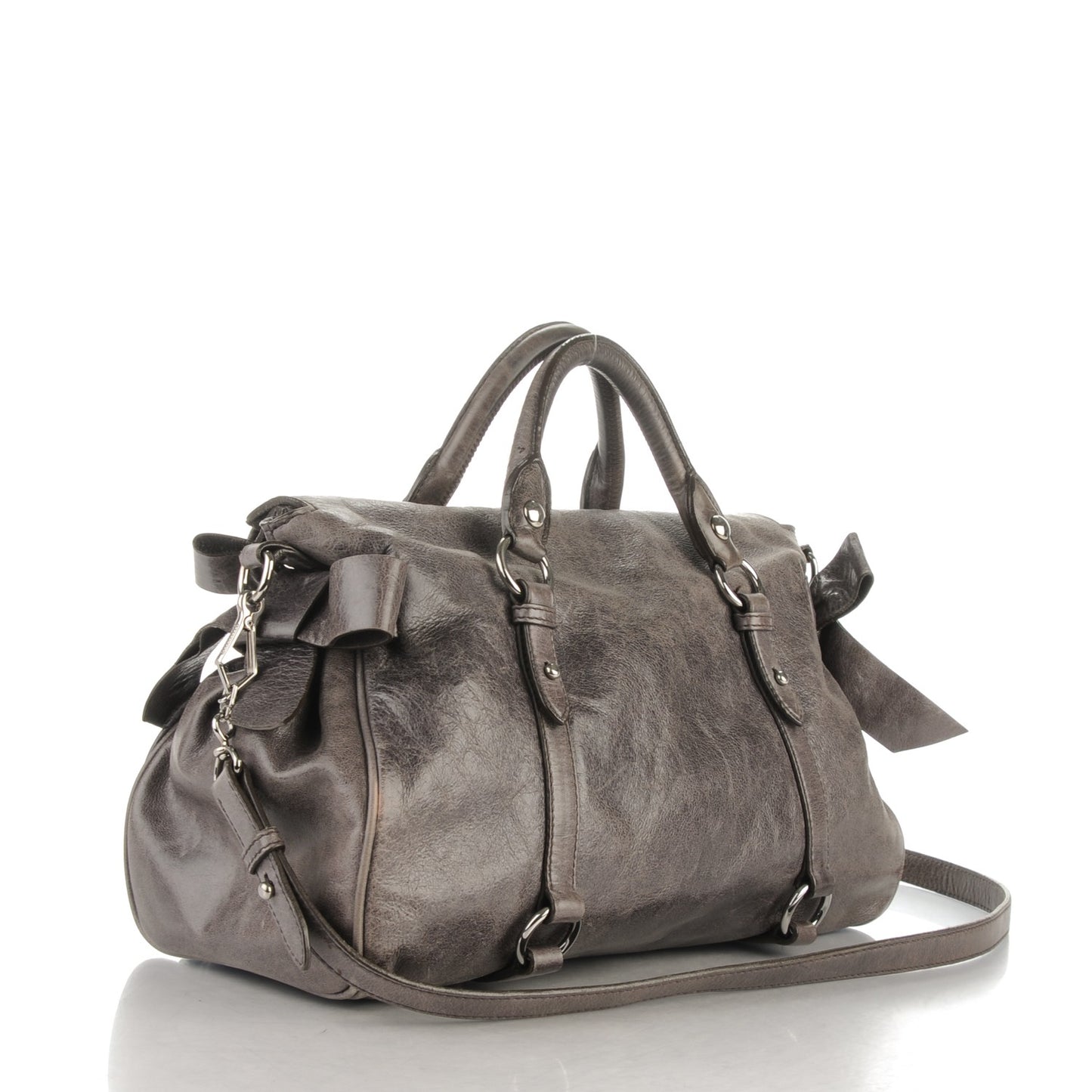 Vitello Lux Medium Bow Bag Fumo