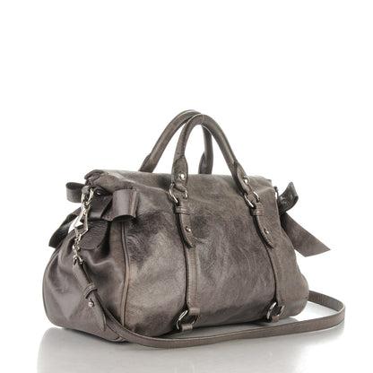 Miu Miu Vitello Lux Medium Bow Bag Fumo 3 of 8