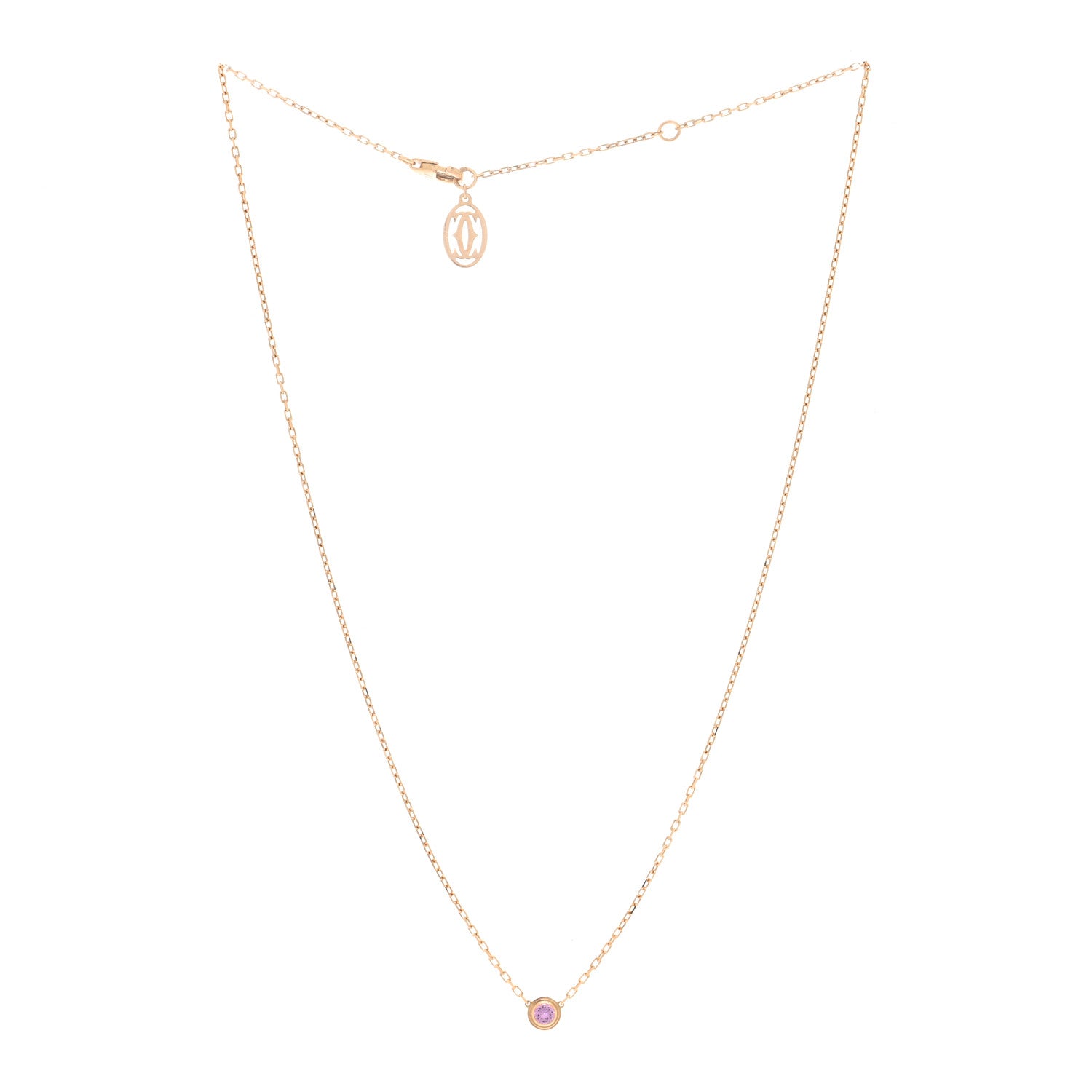 Cartier 18K Pink Gold Pink Sapphire D'Amour Pendant Necklace 2 of 4