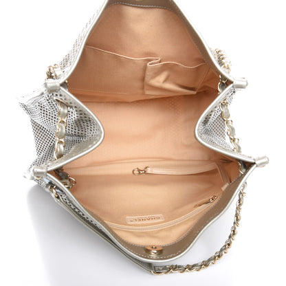Chanel Metallic Calfskin Perforated Up In The Air Tote Silver 5 of 7