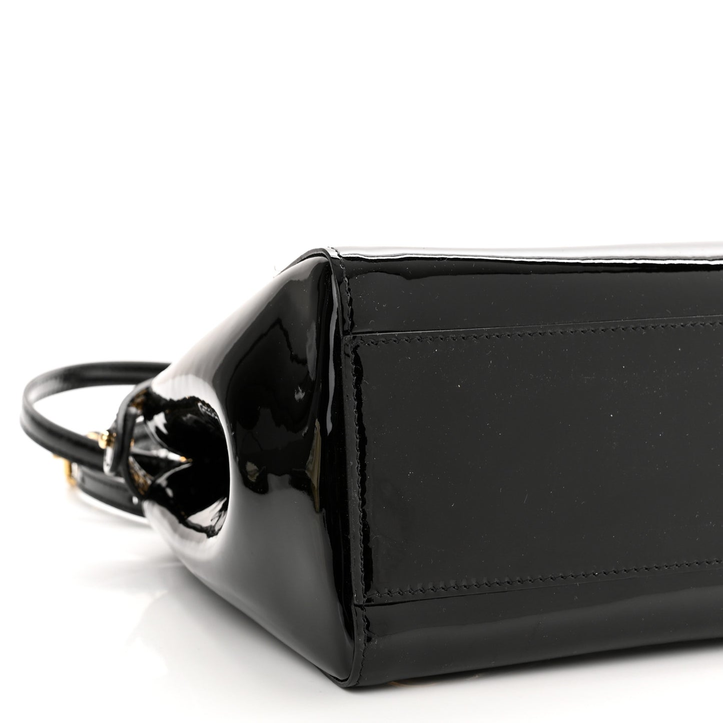 Vitello Vernice Mou Mini Peekaboo Iconic Satchel Black