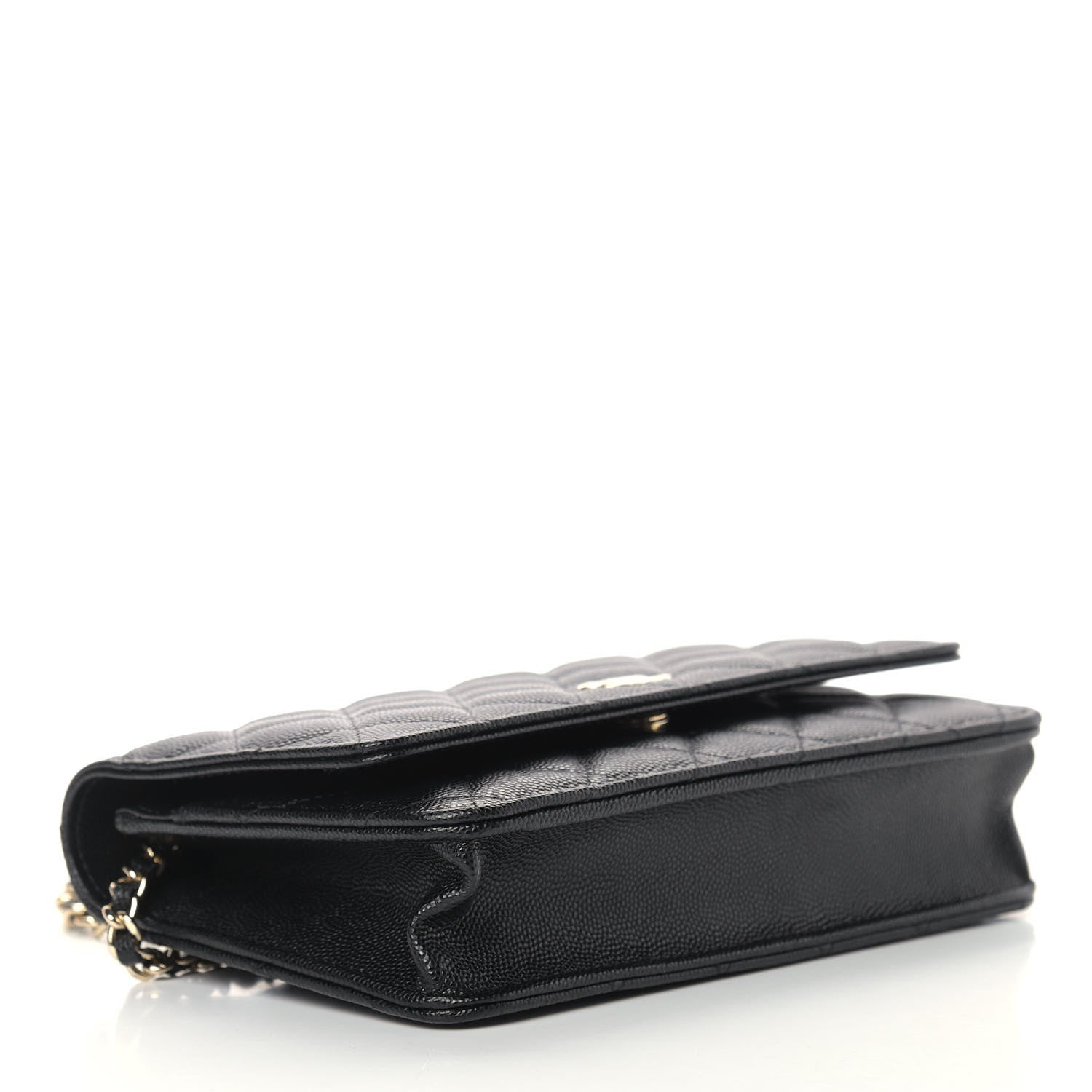 Chanel Caviar Quilted Wallet With Charms On Chain WOC Black 4 of 10