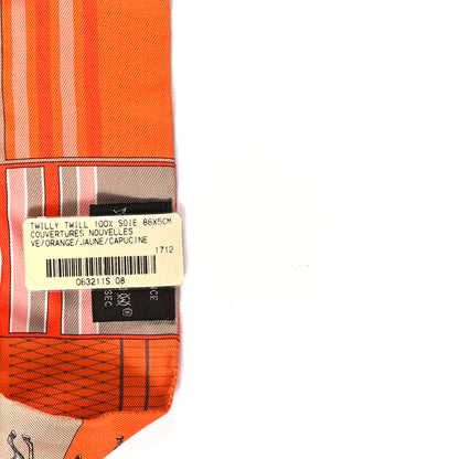Hermes Silk Couvertures Nouvelles Twilly Orange Jaune Capucine 3 of 4