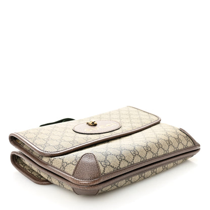 Gucci GG Supreme Monogram Web Neo Vintage Double Flap Messenger Bag Beige New Acero 4 of 10