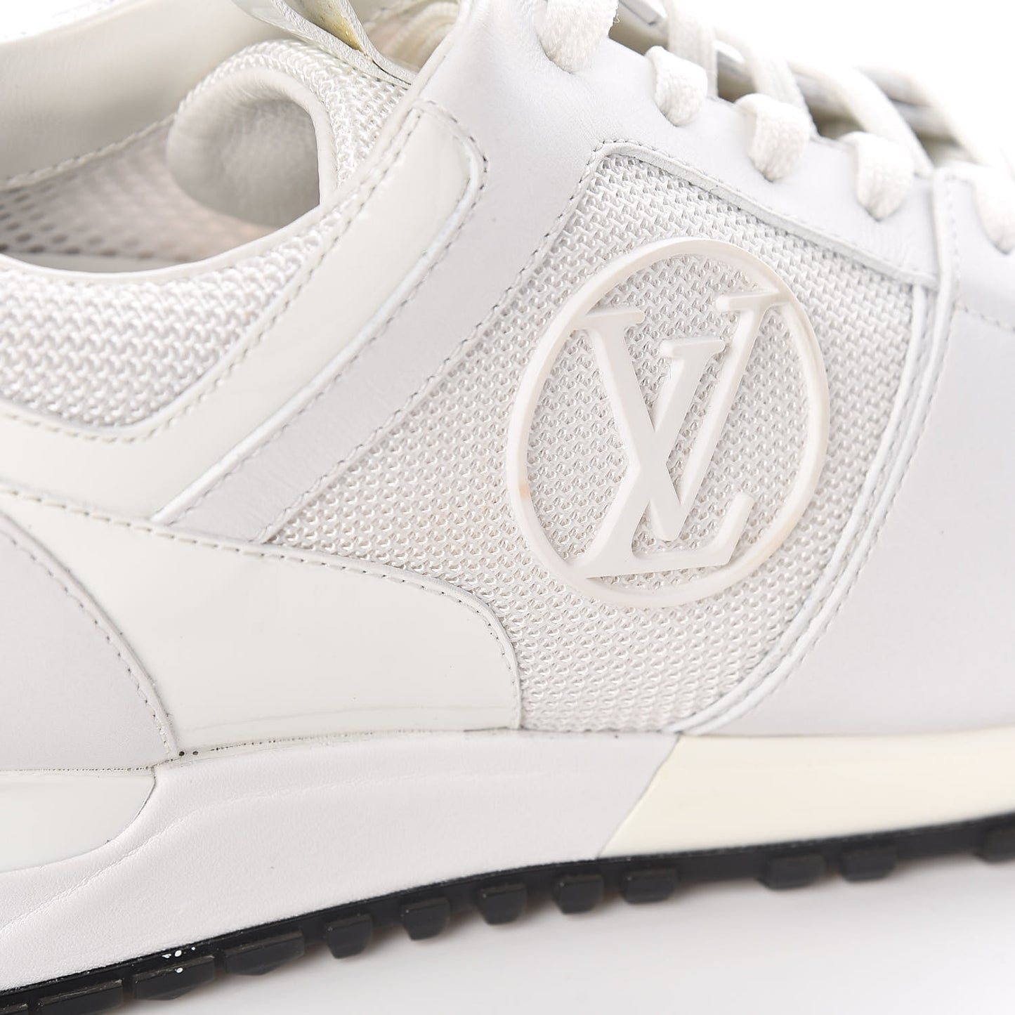 Calfskin Mesh Run Away Sneakers 39 White