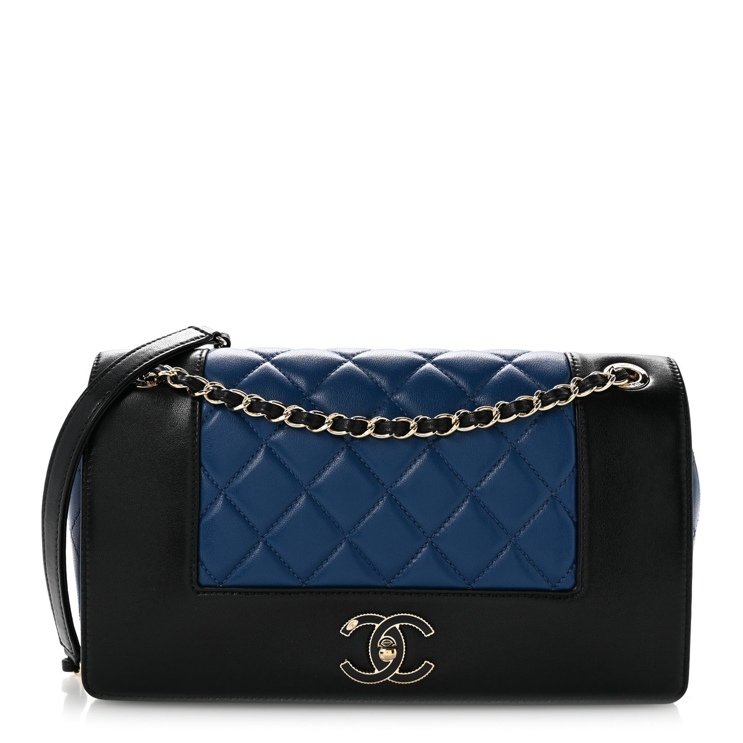 Sheepskin Quilted Vintage Mademoiselle Flap Blue Black