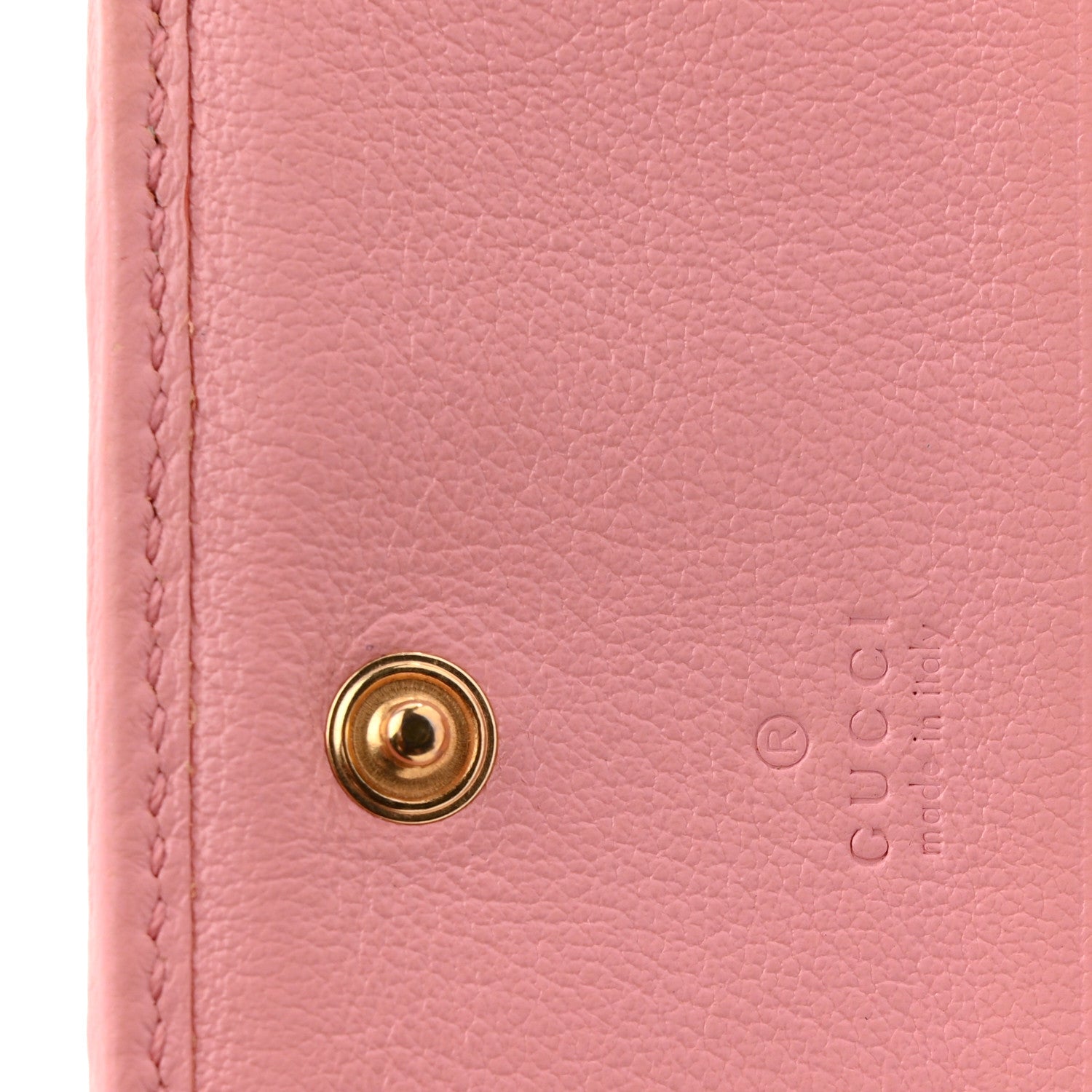 Gucci Azalea Calfskin Enamel Matelasse Diagonal Torchon GG Marmont Card Case New Cherry Red Wild Rose 7 of 10