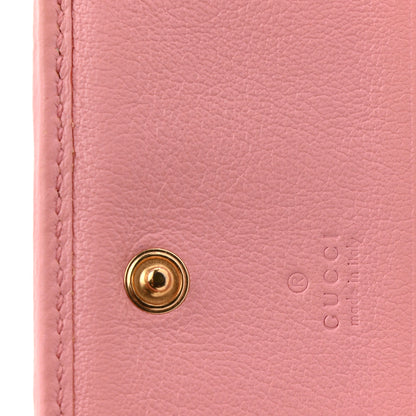 Gucci Azalea Calfskin Enamel Matelasse Diagonal Torchon GG Marmont Card Case New Cherry Red Wild Rose 7 of 10