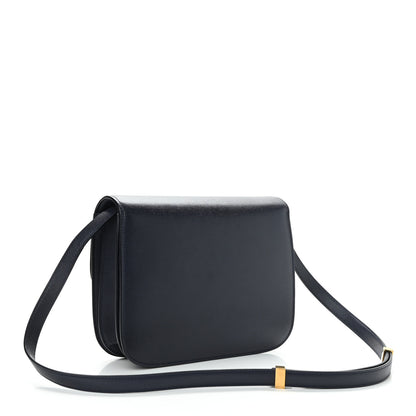 Celine Liege Calfskin Medium Classic Box Flap Bag Dark Blue 3 of 13