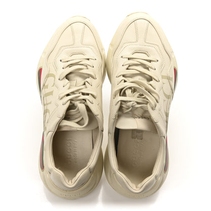 Gucci Calfskin Logo Mens Rhyton Sneakers 9.5 Ivory 2 of 9