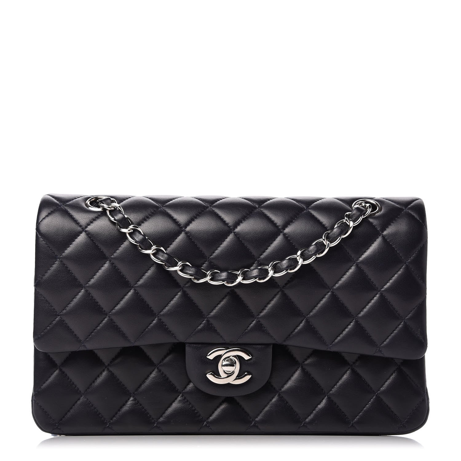 Chanel Lambskin Quilted Medium Double Flap Dark Navy 1 of 11