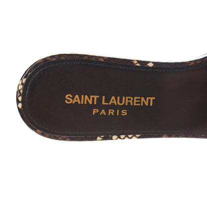 Saint Laurent Snakeskin Tribute 05 Slide Sandals 37.5 Oro 6 of 8