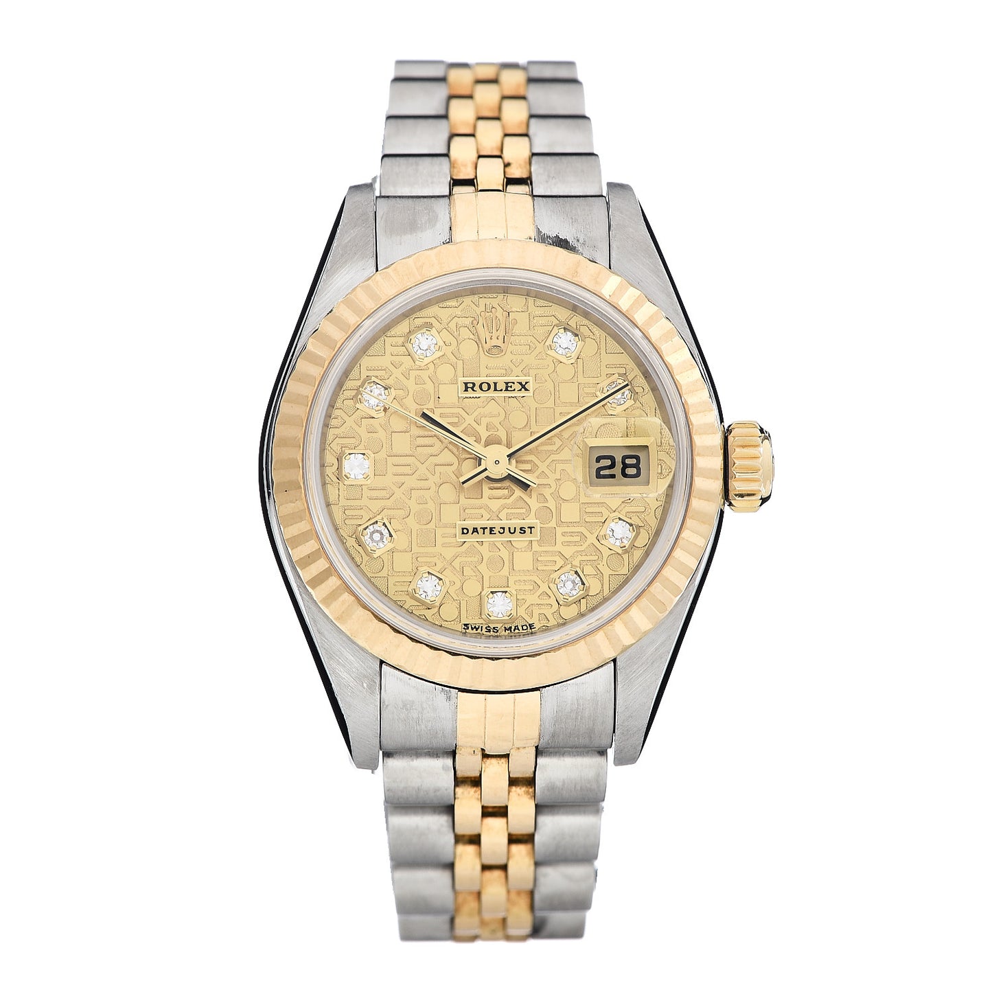 Stainless Steel 18K Yellow Gold Diamond 26mm Oyster Perpetual Datejust Watch Champagne Jubilee 79173