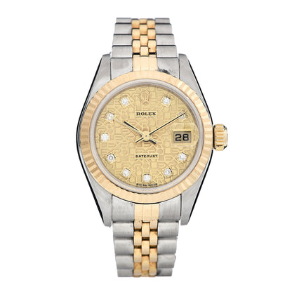 Rolex Stainless Steel 18K Yellow Gold Diamond 26mm Oyster Perpetual Datejust Watch Champagne Jubilee 79173 1 of 6